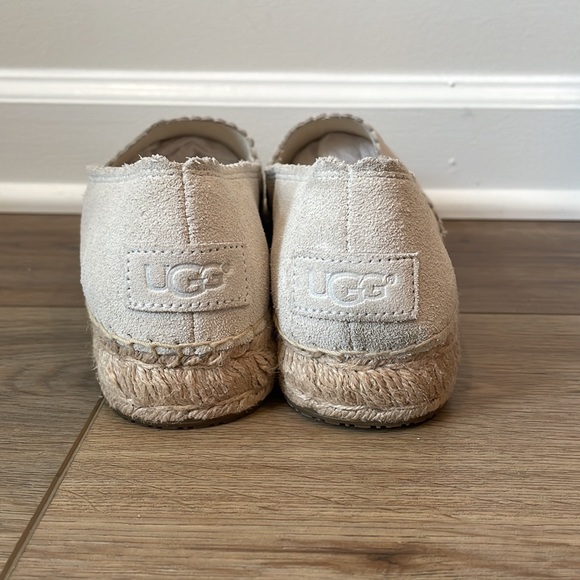 NWOT Women’s UGG Heidi Perforated Espadrille Suede Slip-on Flats Nude - Picture 10 of 11